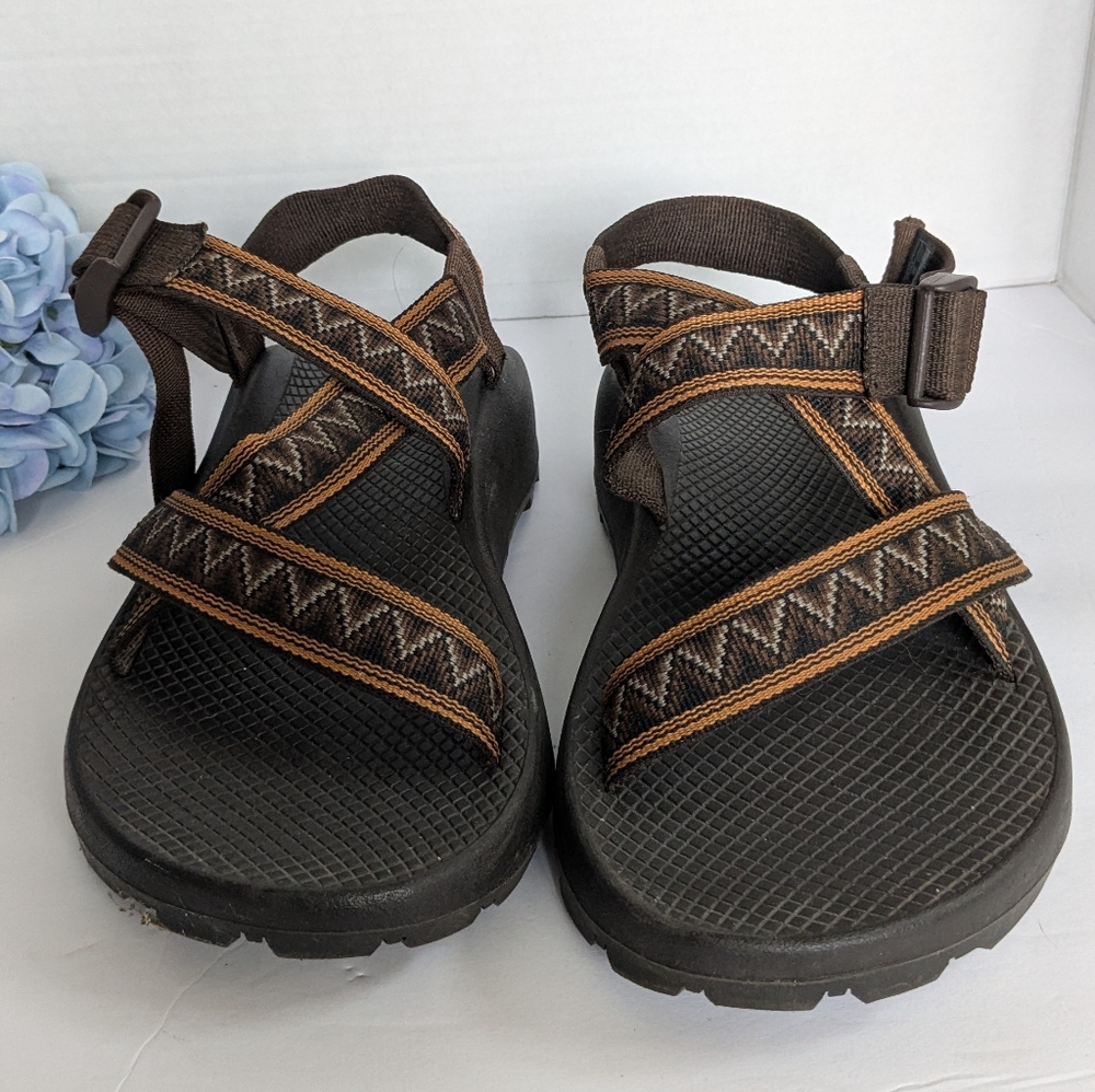 CHACO Brown and Black Strappy Sandals 8W